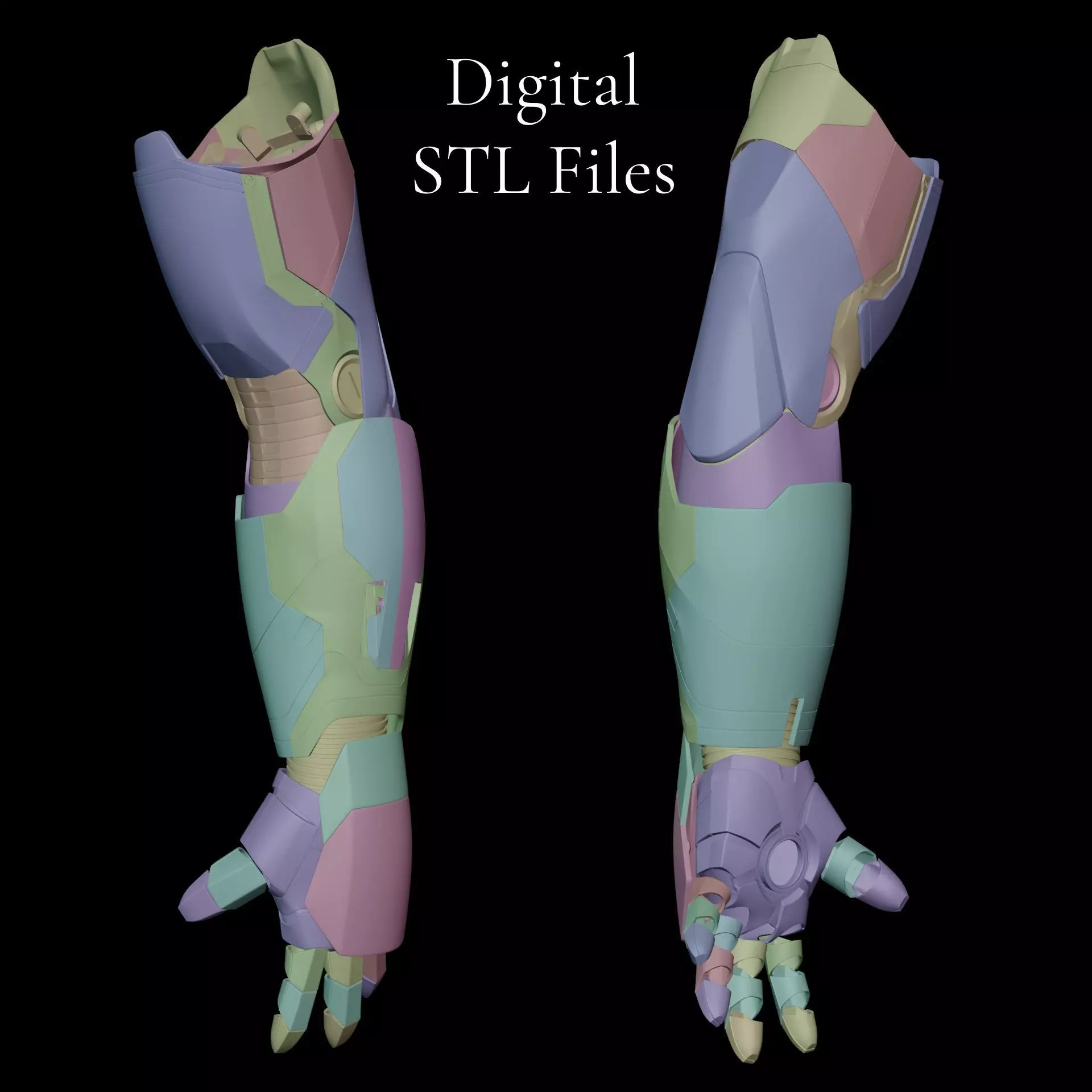 Iron Man Mk 42 Mk 43 Motorized 3D Printable Arm Gauntlet 3D print model_0