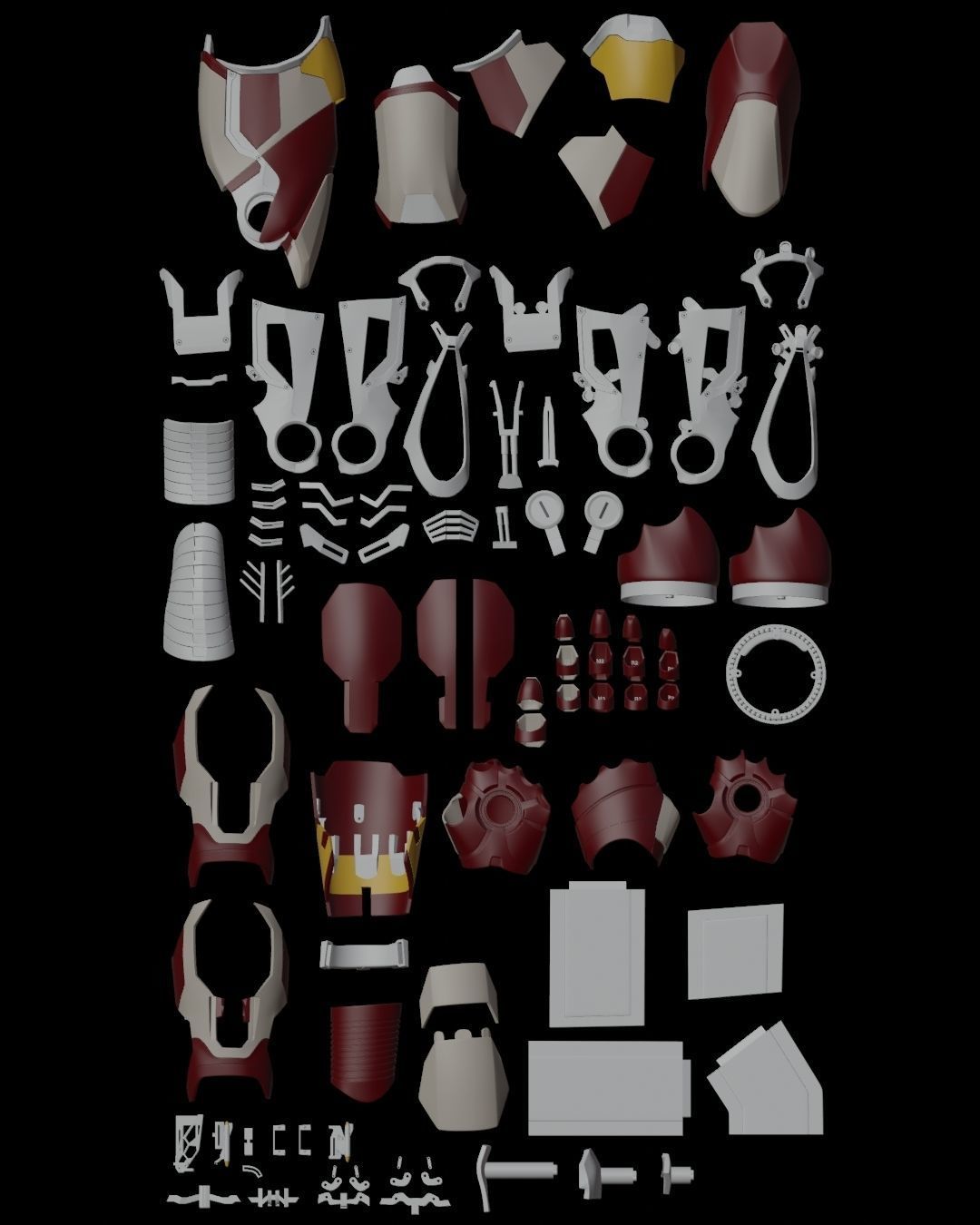 Iron Man Mk 42 Mk 43 Motorized 3D Printable Arm Gauntlet 3D print model_10