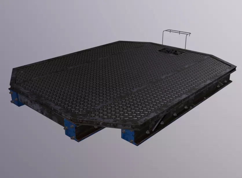 Crane Platform Flat Low-poly 3D model_0