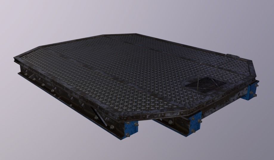 Crane Platform Flat Low-poly 3D model_2