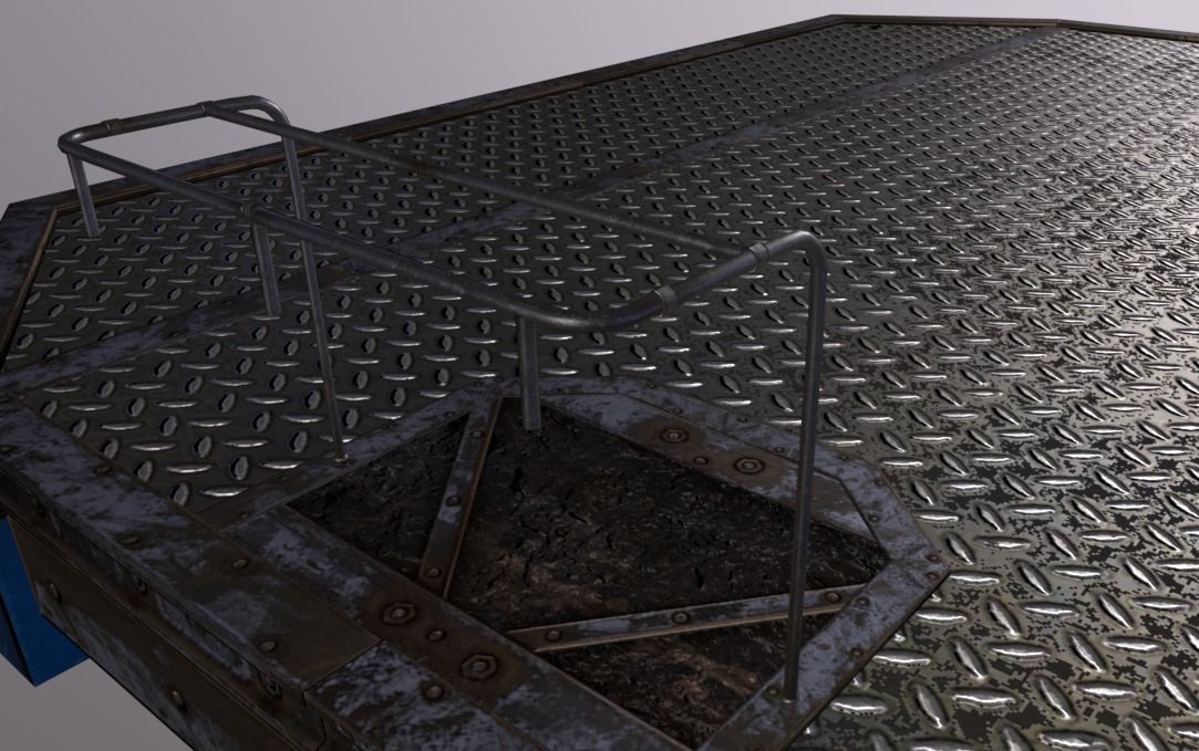 Crane Platform Flat Low-poly 3D model_5