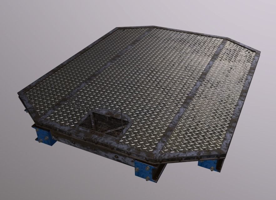 Crane Platform Flat Low-poly 3D model_3