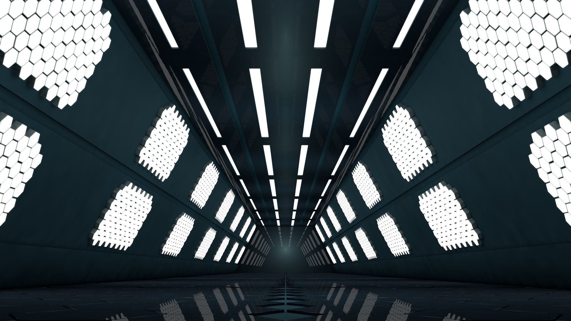 Sci Fi Tunnel 3D model_1
