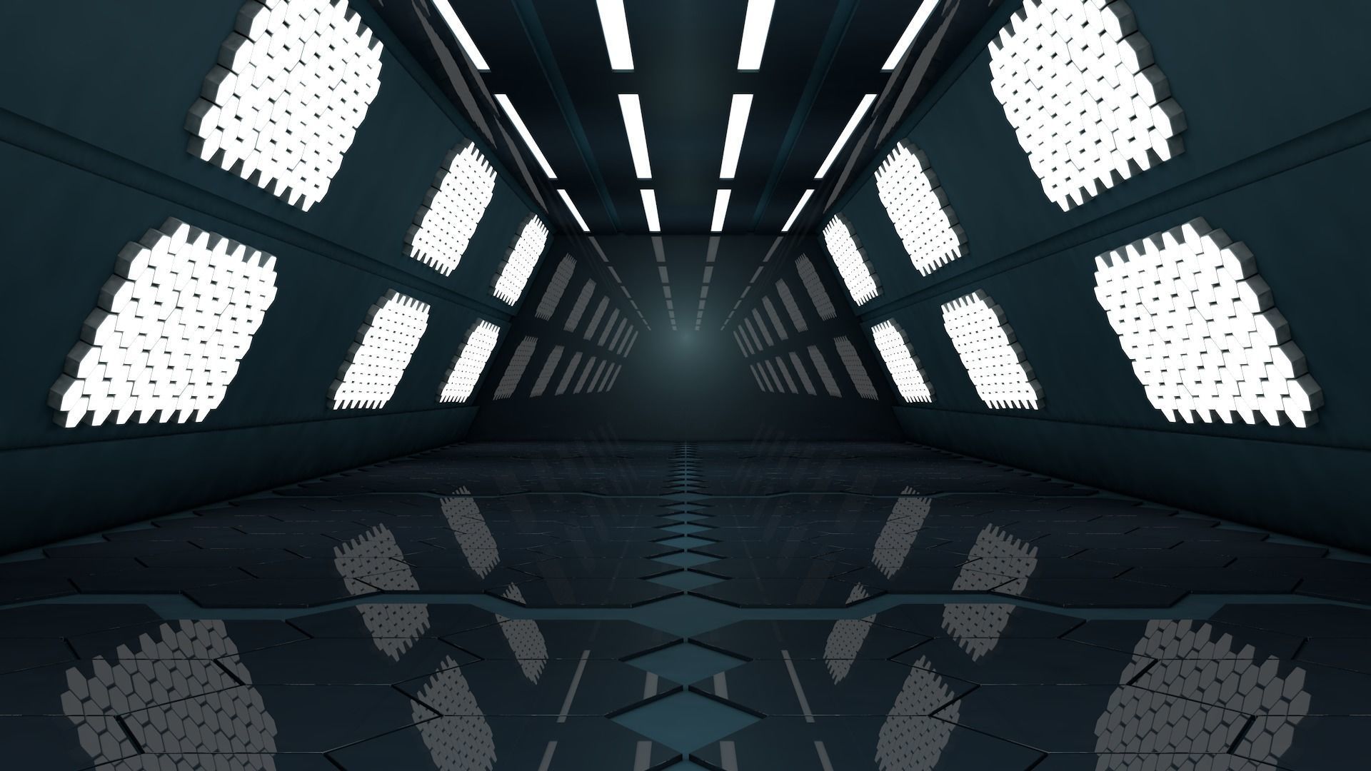 Sci Fi Tunnel 3D model_4