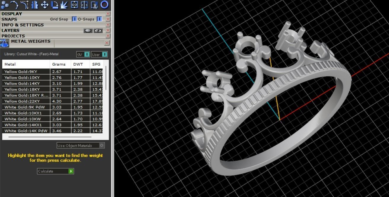  22 Ring Crown 3D print model_6