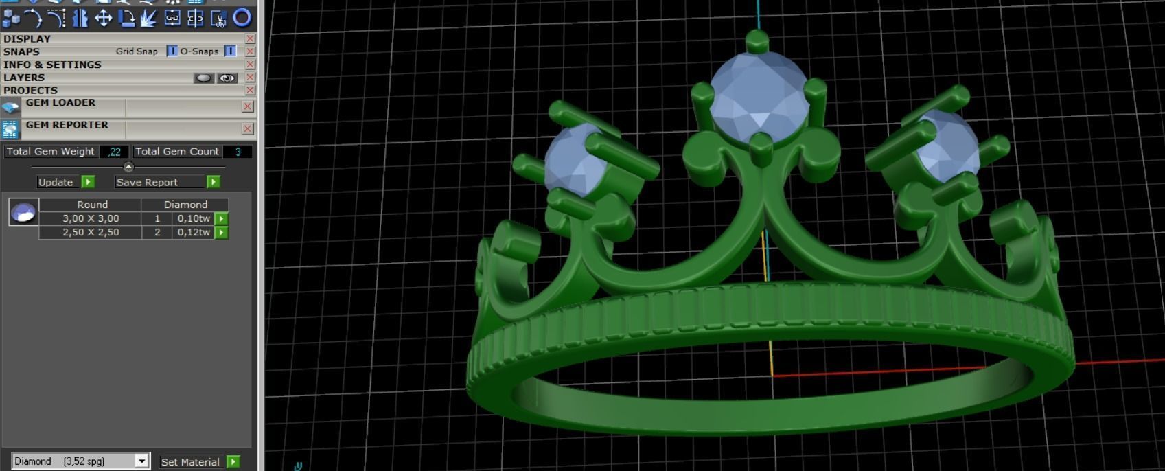  22 Ring Crown 3D print model_5