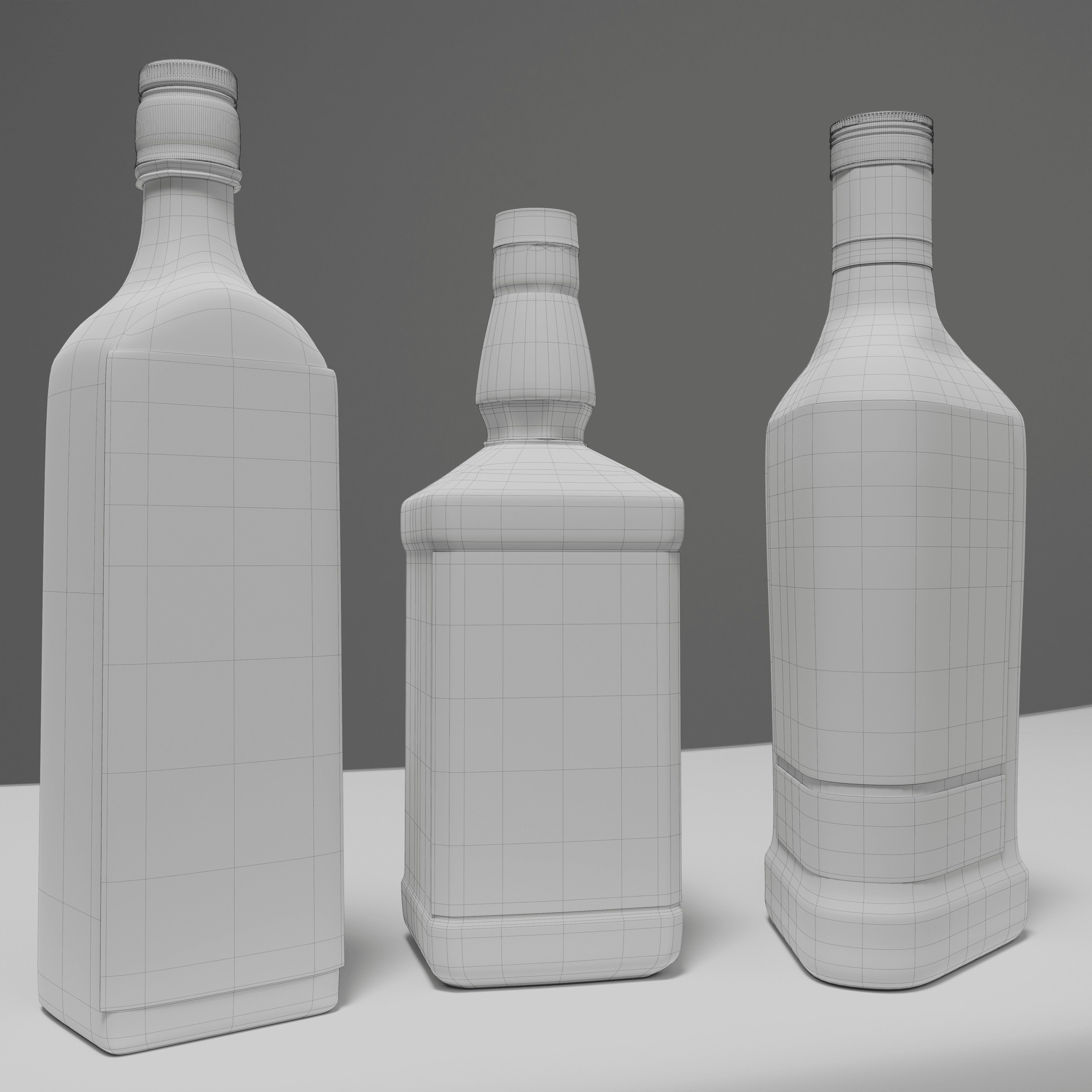 Bottles of drinking bar Low-poly 3D model_4