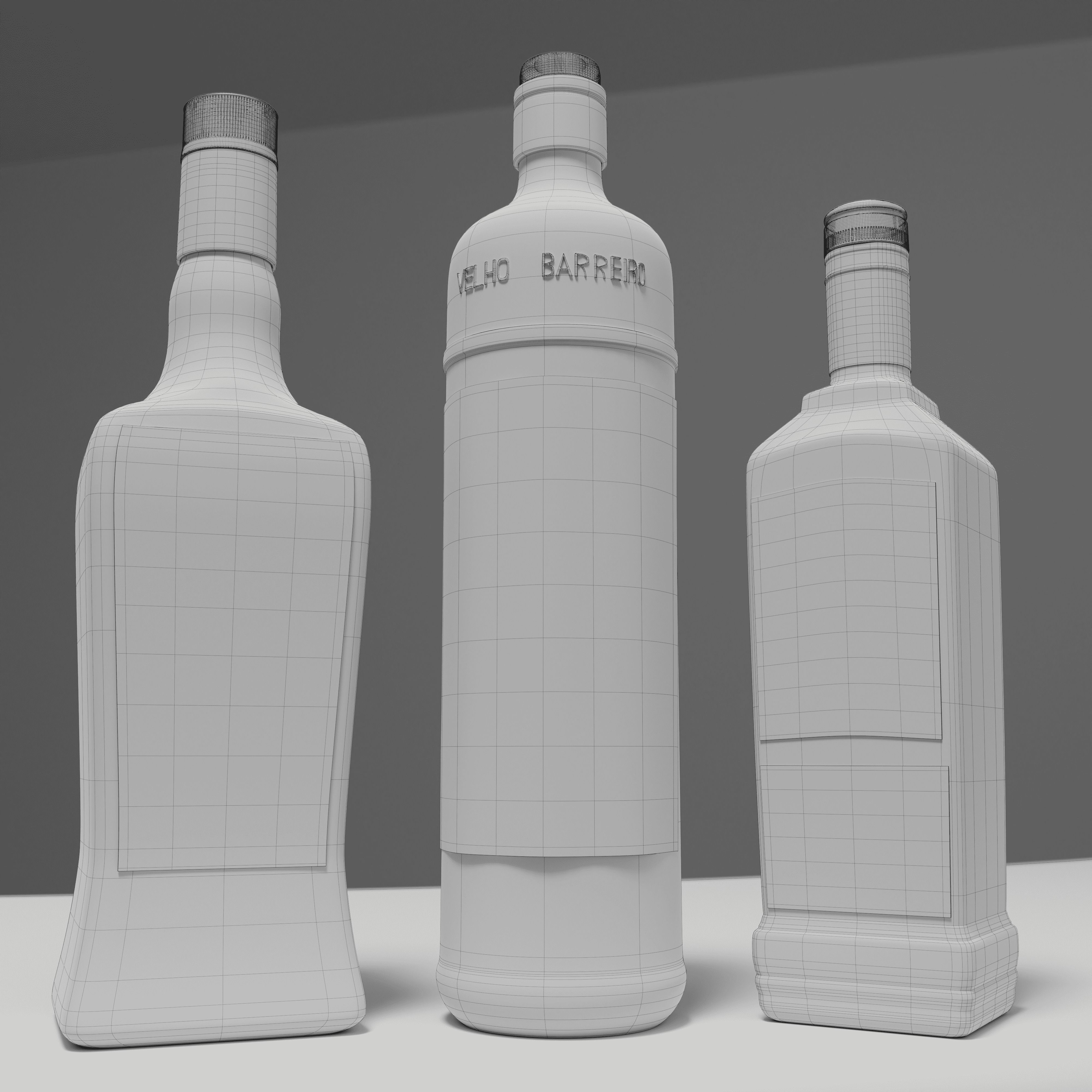 Bottles of drinking bar Low-poly 3D model_2