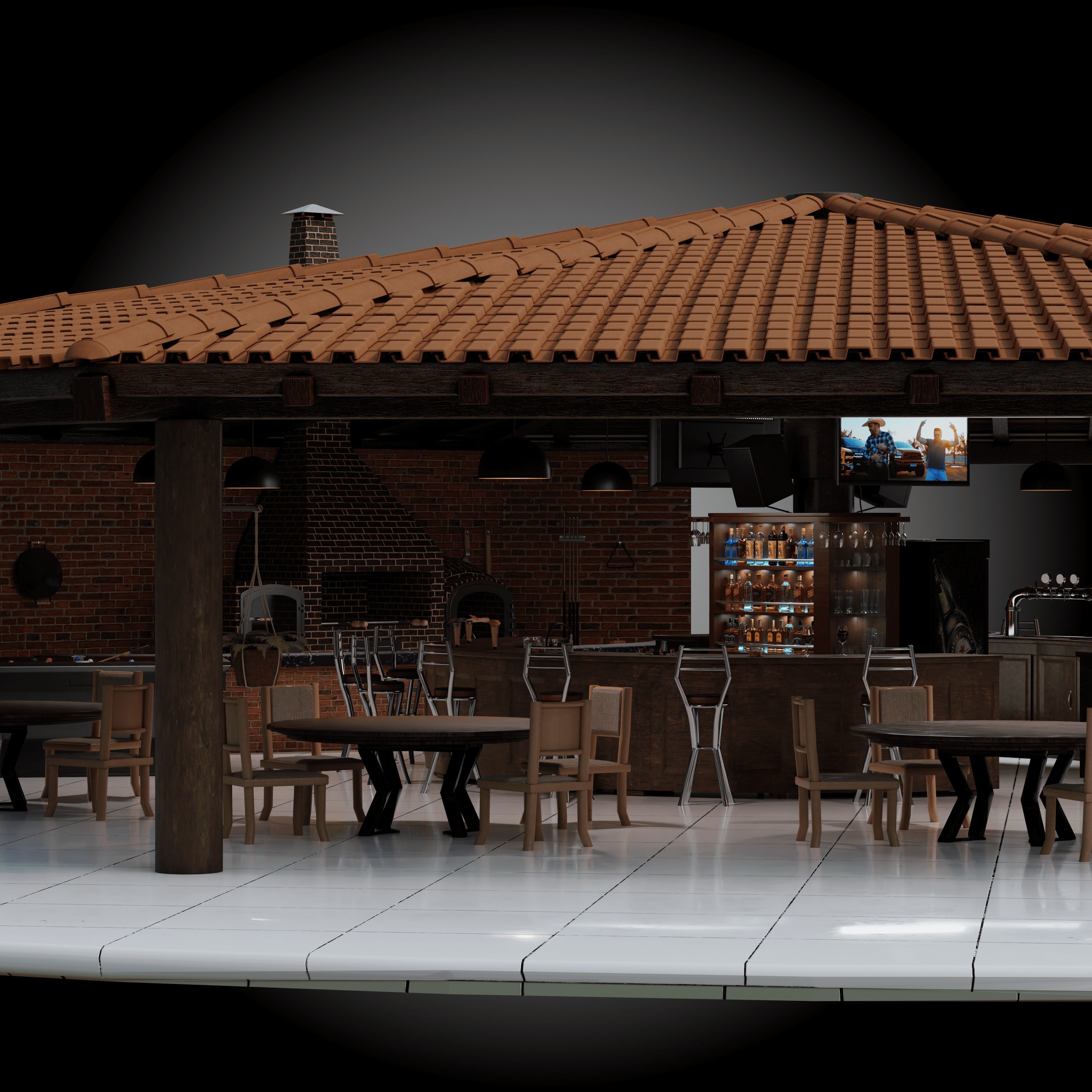 Bottles of drinking bar Low-poly 3D model_7