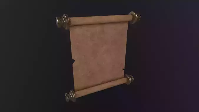 Old Paper Scroll 3D Model Low-poly 3D model
