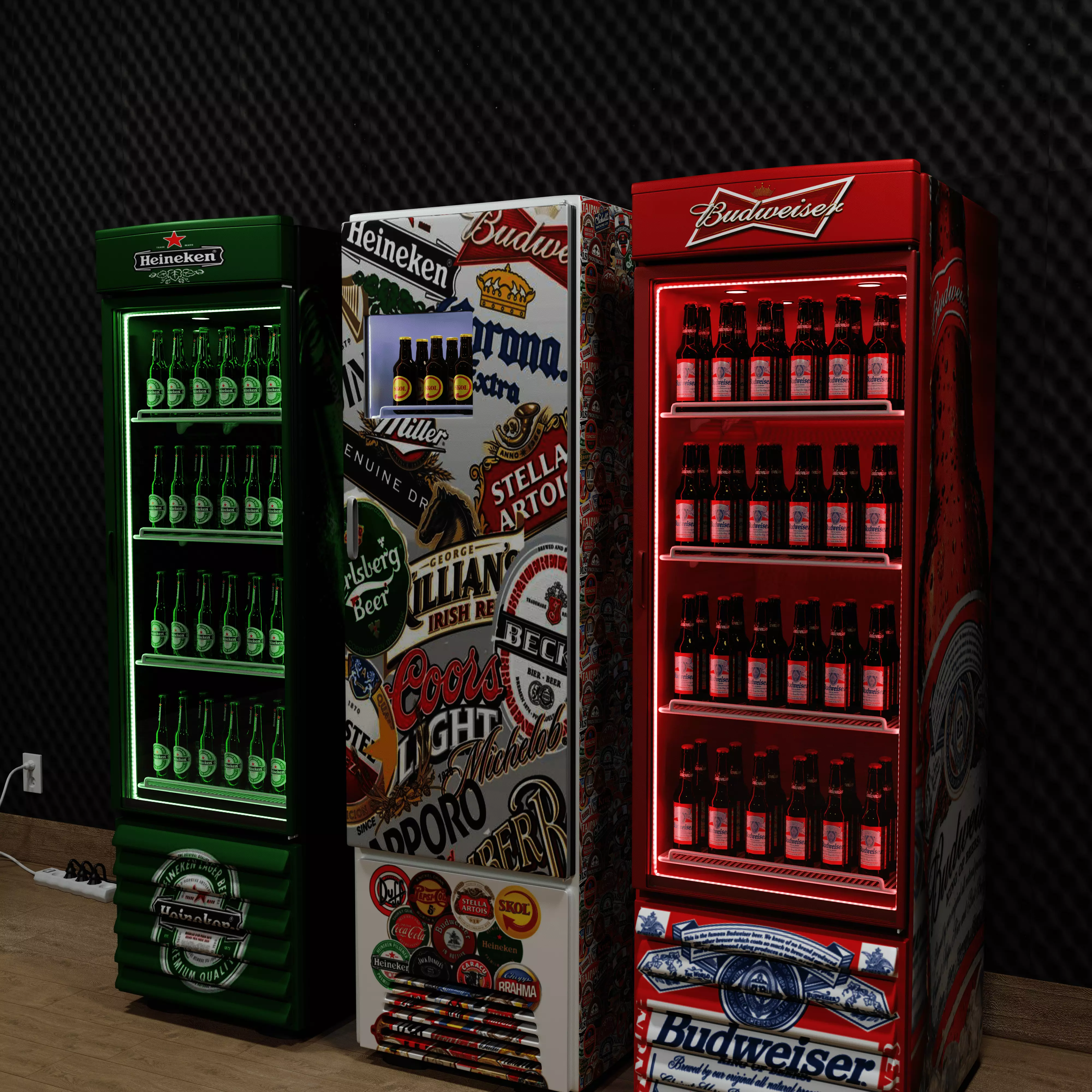 Beer display Low-poly 3D model_0