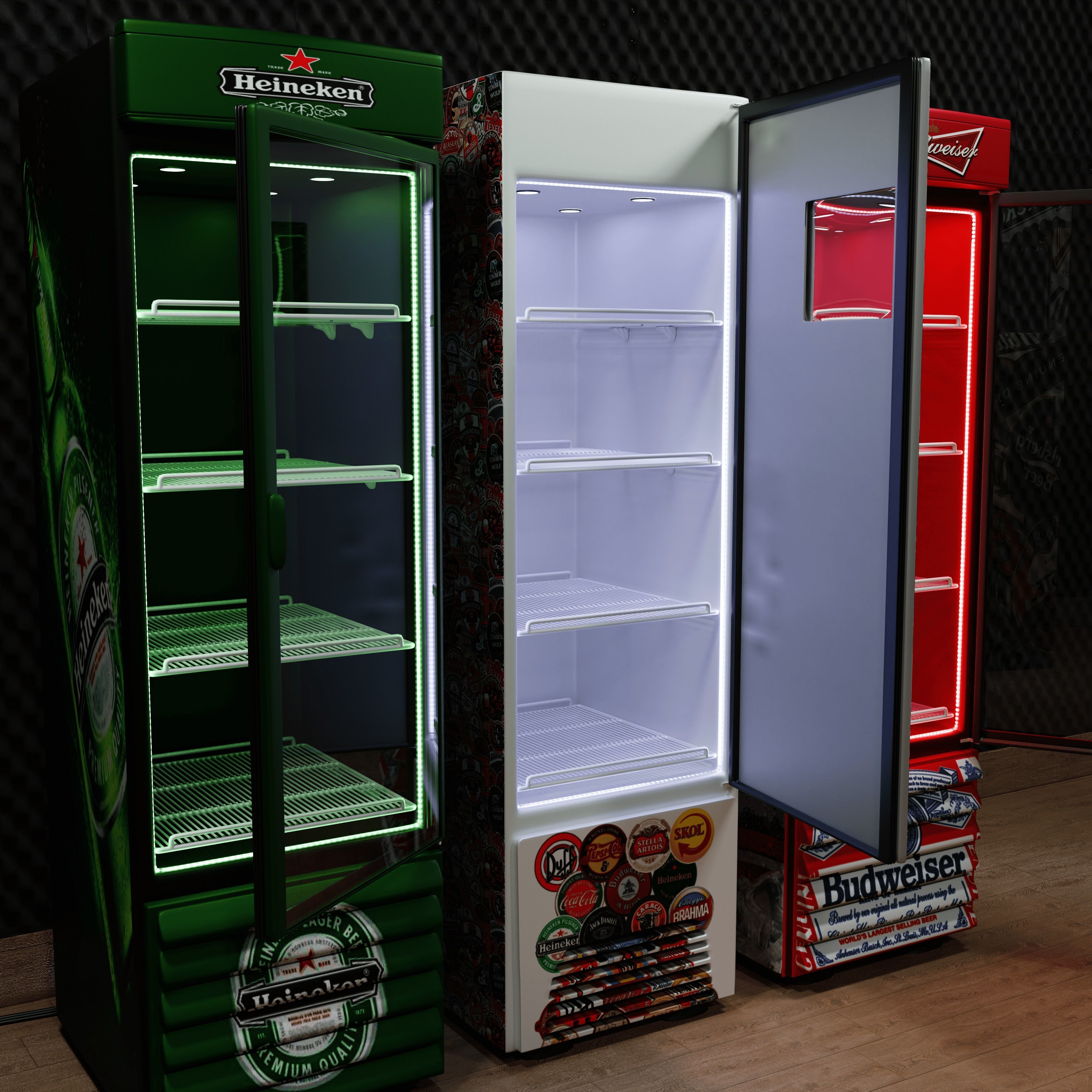 Beer display Low-poly 3D model_1