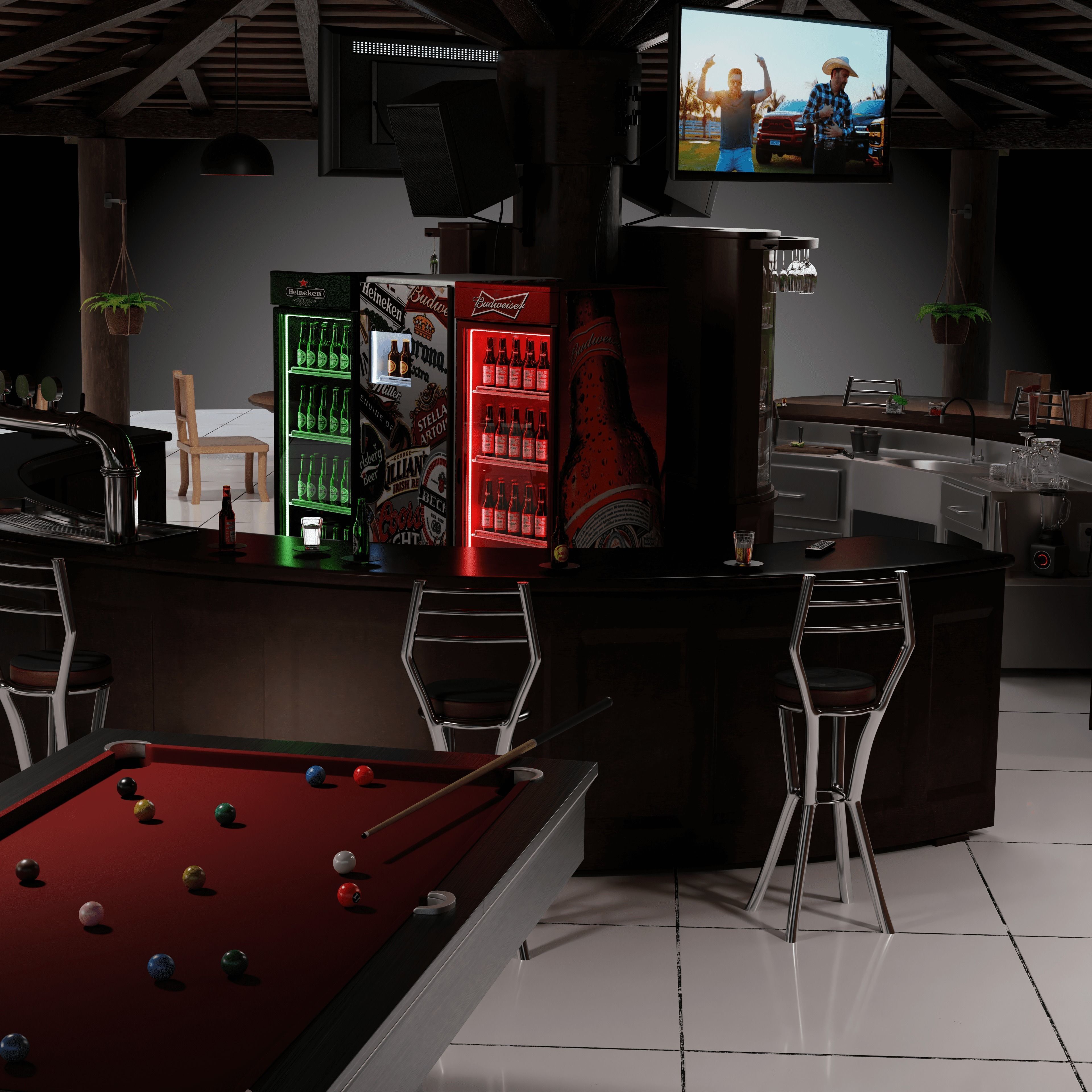 Beer display Low-poly 3D model_5