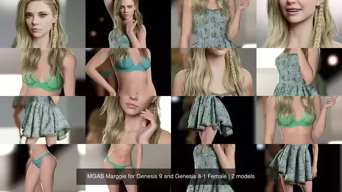 MGAB Marggie for Genesis 9 and Genesis 8-1 Female 3D Model Collection