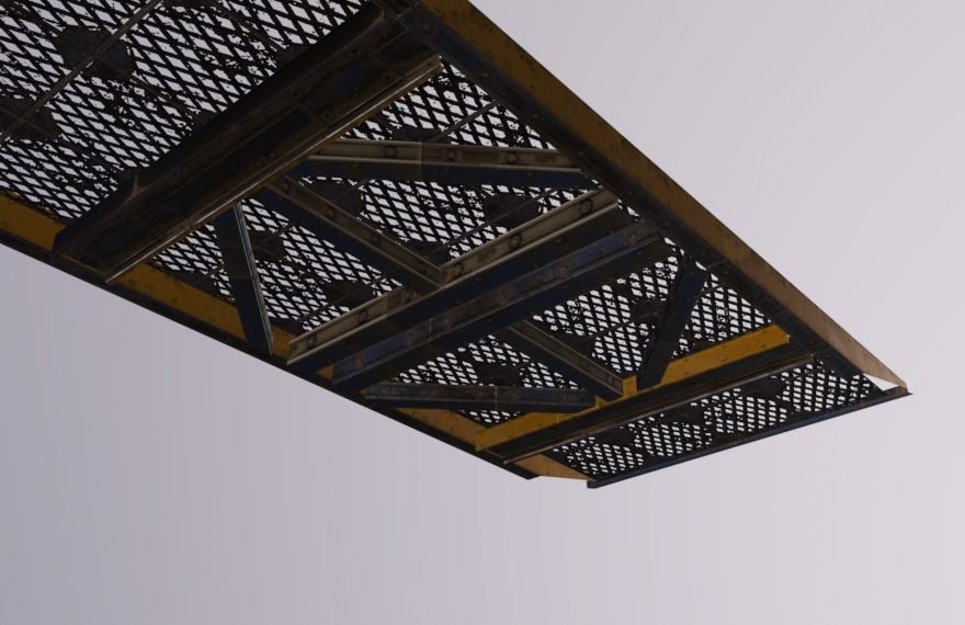 Crane Platform Seperate Low-poly 3D model_5