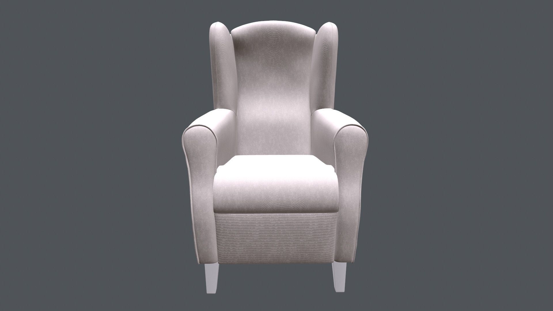 WingBack Chair 3D model_2