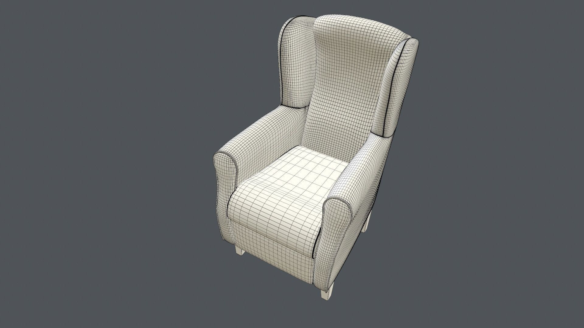 WingBack Chair 3D model_15