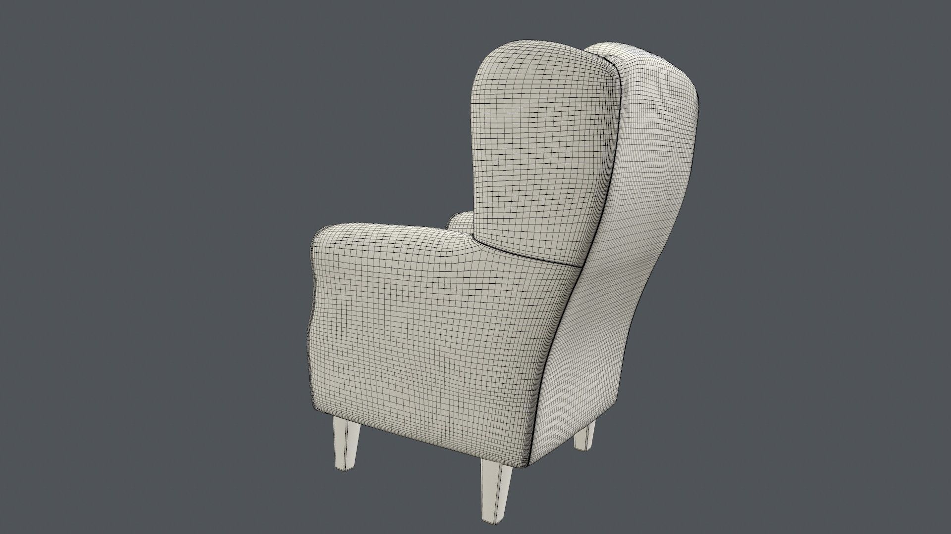 WingBack Chair 3D model_14