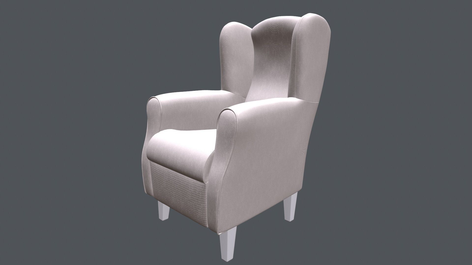 WingBack Chair 3D model_3