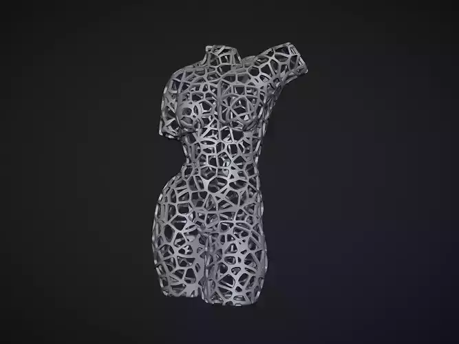 Female Torso Lattice Voronoi 3D print model