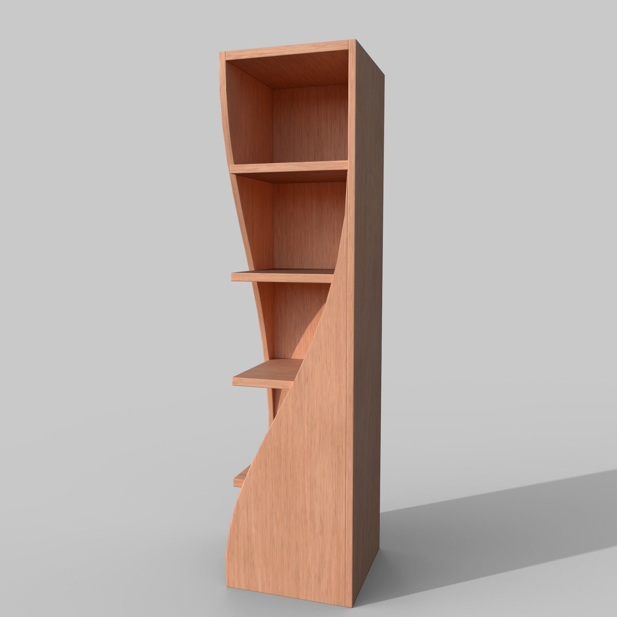 Rounded bookshelf Low-poly 3D model_2