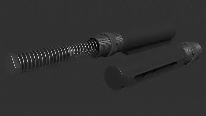 AR-15 Mil-Spec Receiver Extension Low-poly 3D model