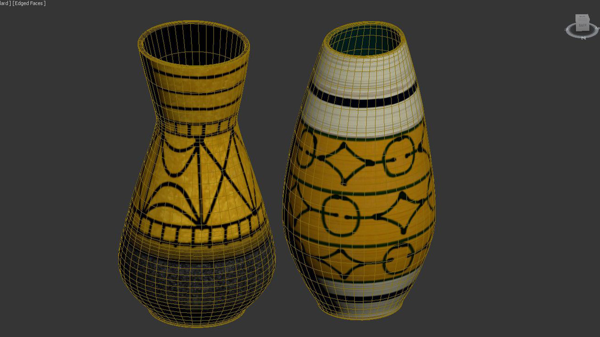 Set of 2 Fat Lava Pottery Vases Heinz Siery  3D model_4