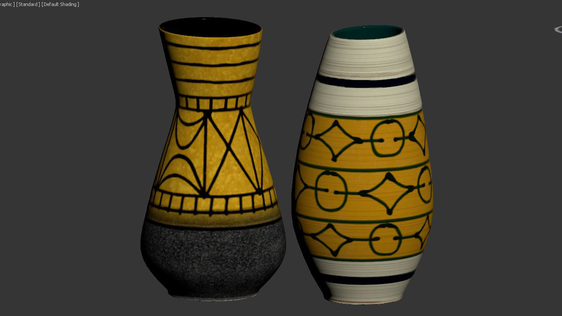 Set of 2 Fat Lava Pottery Vases Heinz Siery  3D model_3
