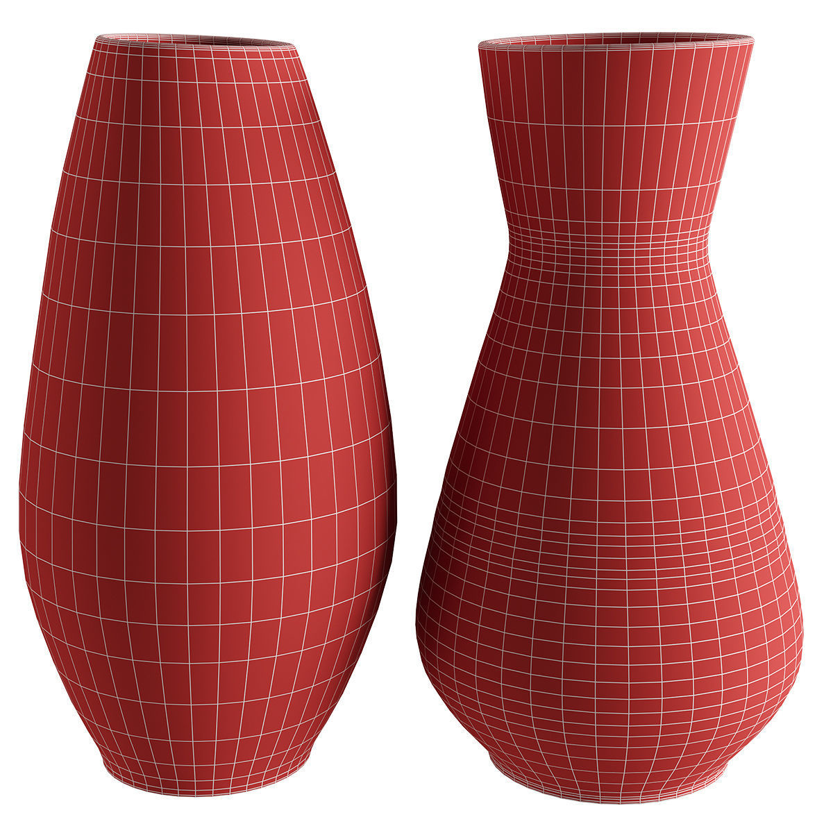 Set of 2 Fat Lava Pottery Vases Heinz Siery  3D model_1