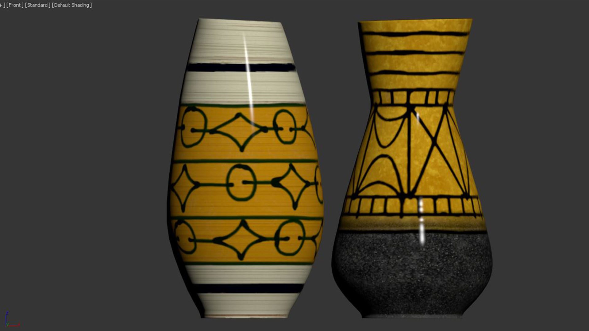Set of 2 Fat Lava Pottery Vases Heinz Siery  3D model_2