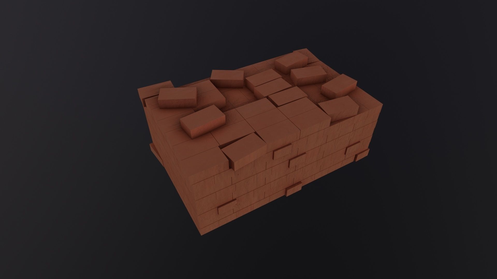 Pile of Bricks 3D Model Low-poly 3D model_3