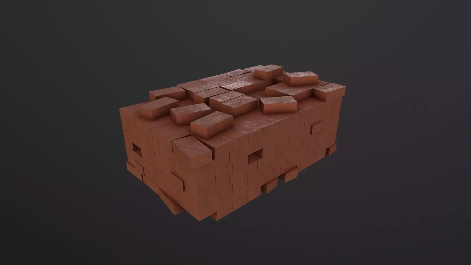 Pile of Bricks 3D Model Low-poly 3D model_0