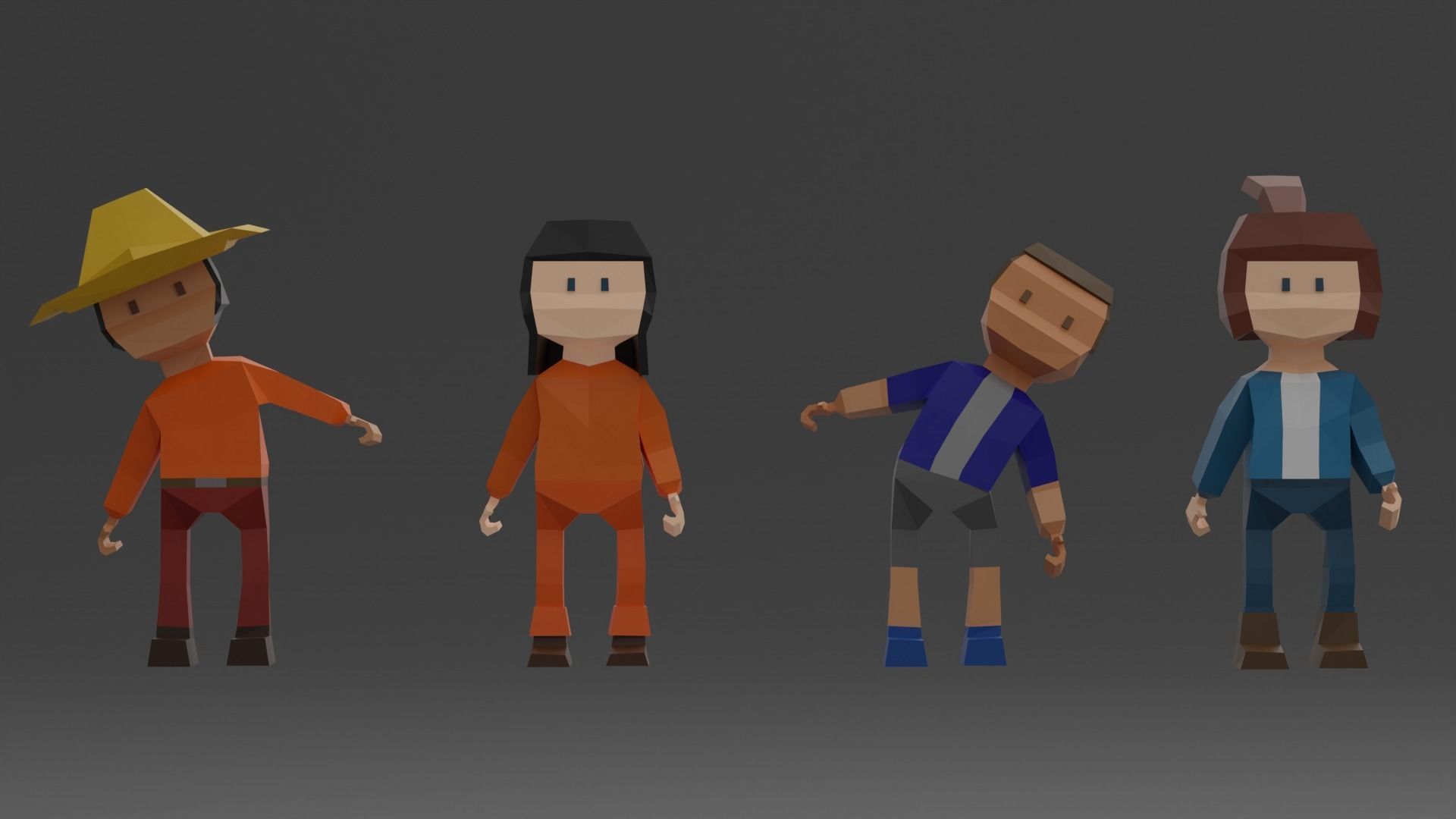 characters Low-poly 3D model_9