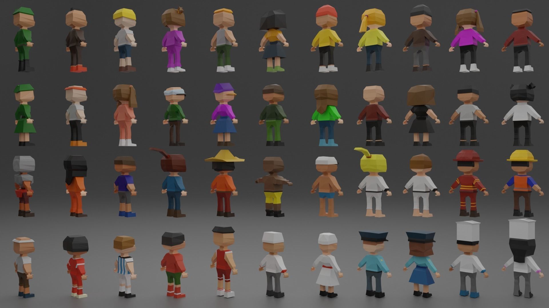 characters Low-poly 3D model_2