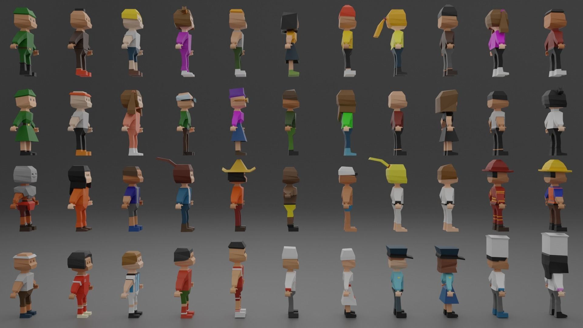 characters Low-poly 3D model_1