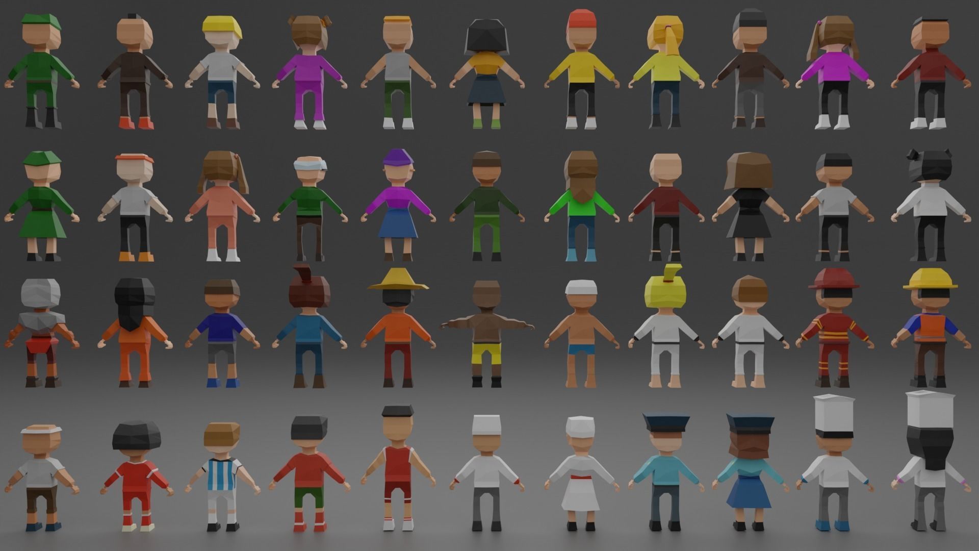 characters Low-poly 3D model_3