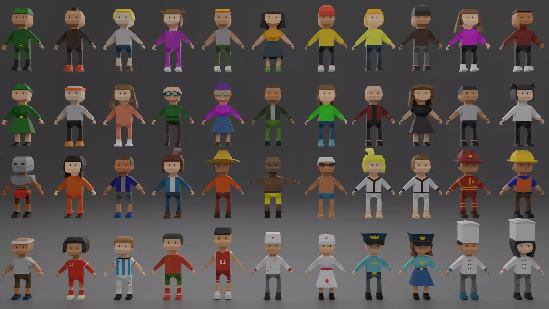 characters Low-poly 3D model_0