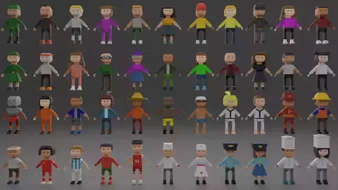 characters  Low-poly 3D model
