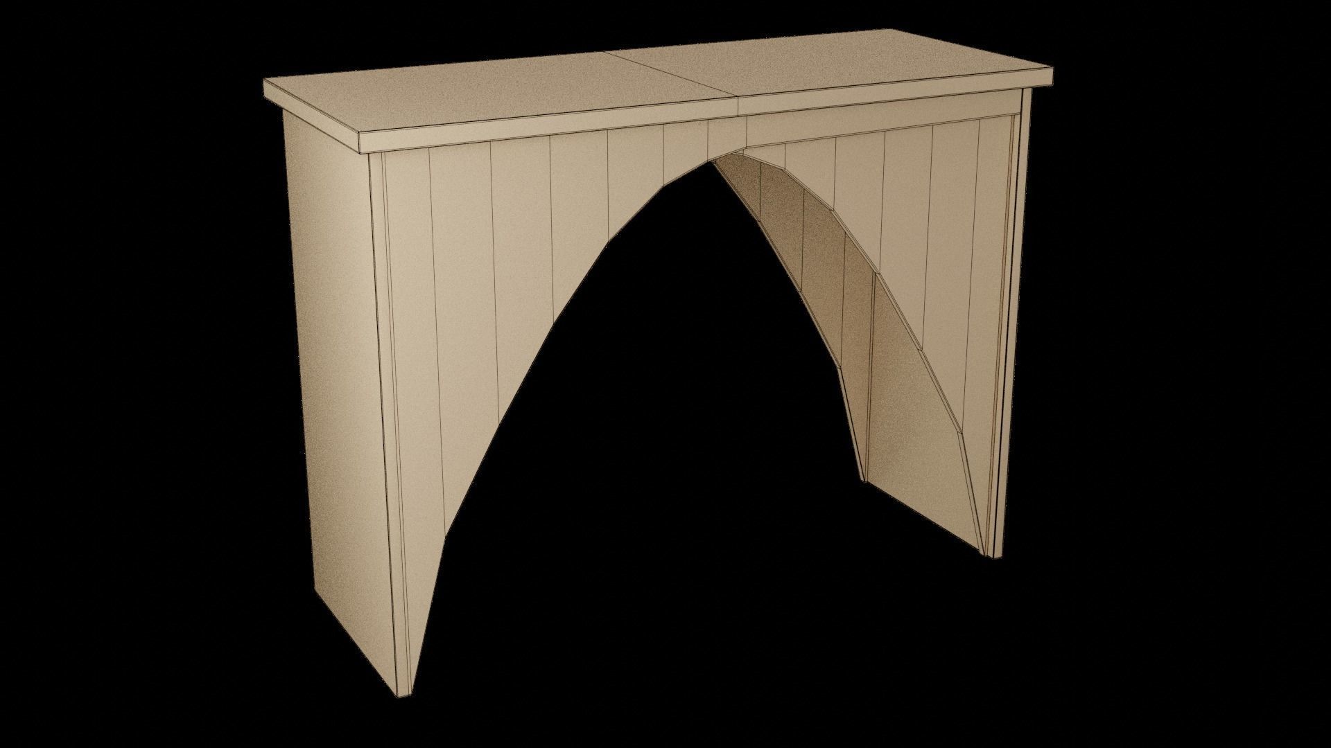 Designer Table 02 Low-poly 3D model_8