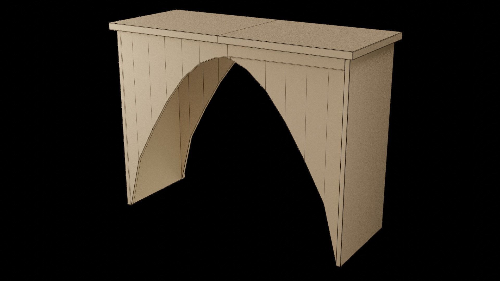 Designer Table 02 Low-poly 3D model_10