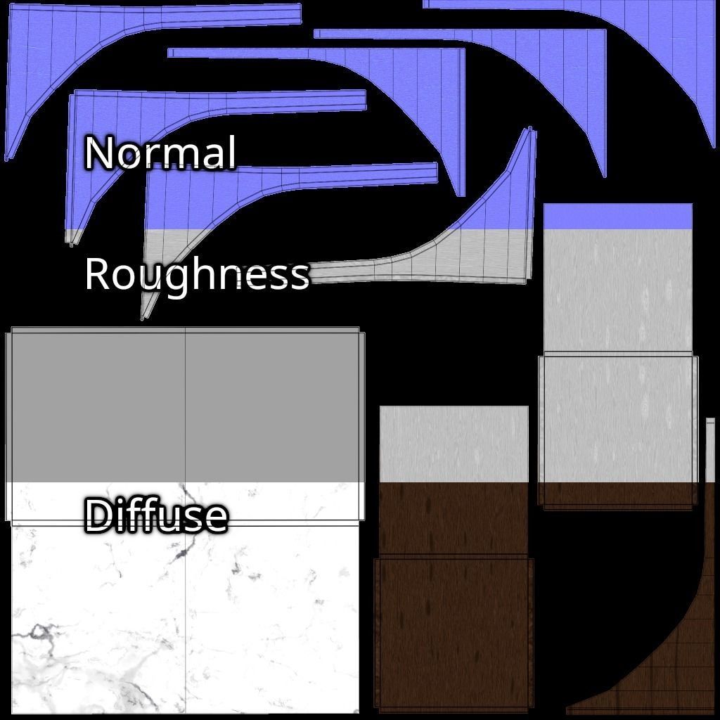 Designer Table 02 Low-poly 3D model_11