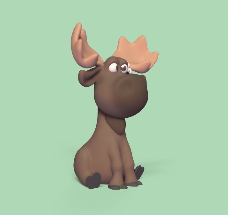 Moose Cartoon 3D print model_1