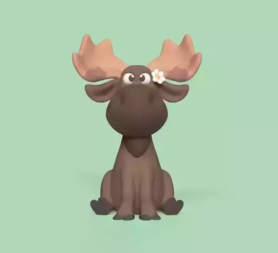 Moose Cartoon 3D print model Moose Cartoon 3D print model