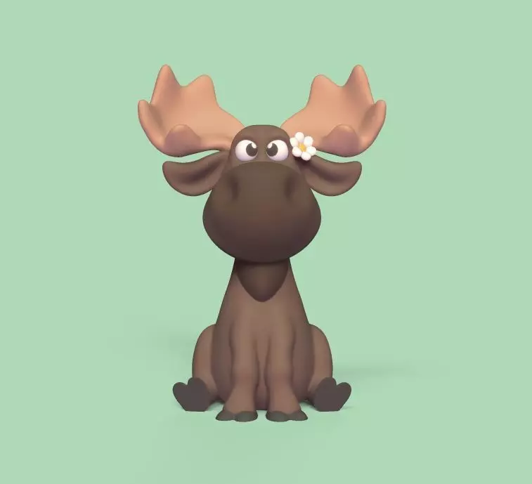 Moose Cartoon 3D print model_0