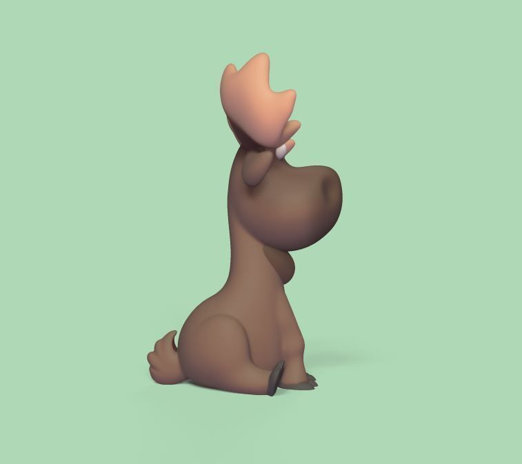 Moose Cartoon 3D print model_2