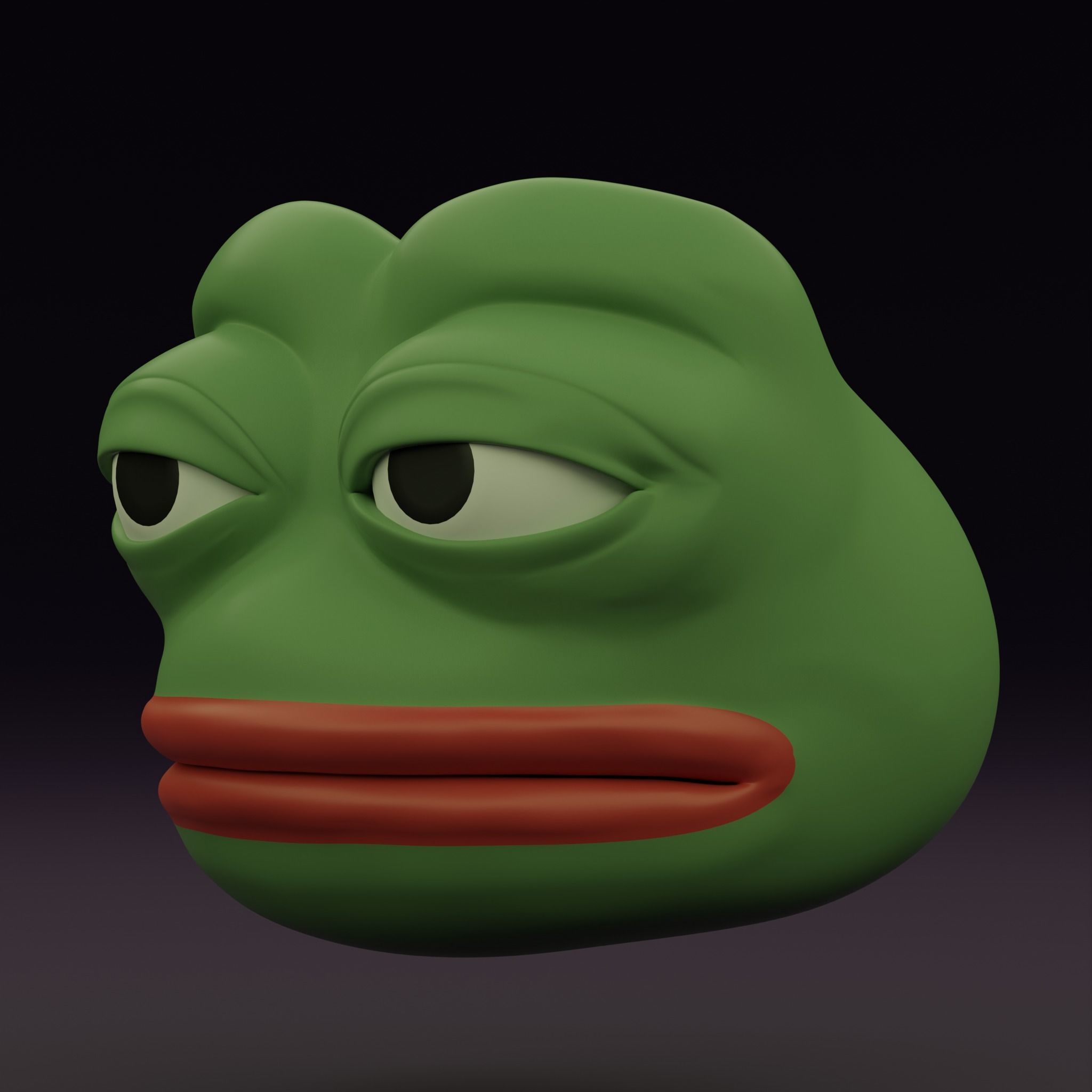 Pepe the Frog Eye Rig and 5 Shape Keys Expressions Bundle Low-poly 3D model_5
