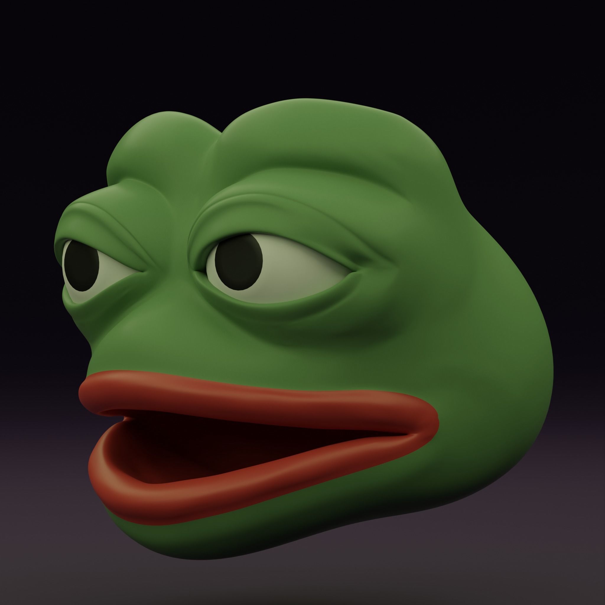 Pepe the Frog Eye Rig and 5 Shape Keys Expressions Bundle Low-poly 3D model_21