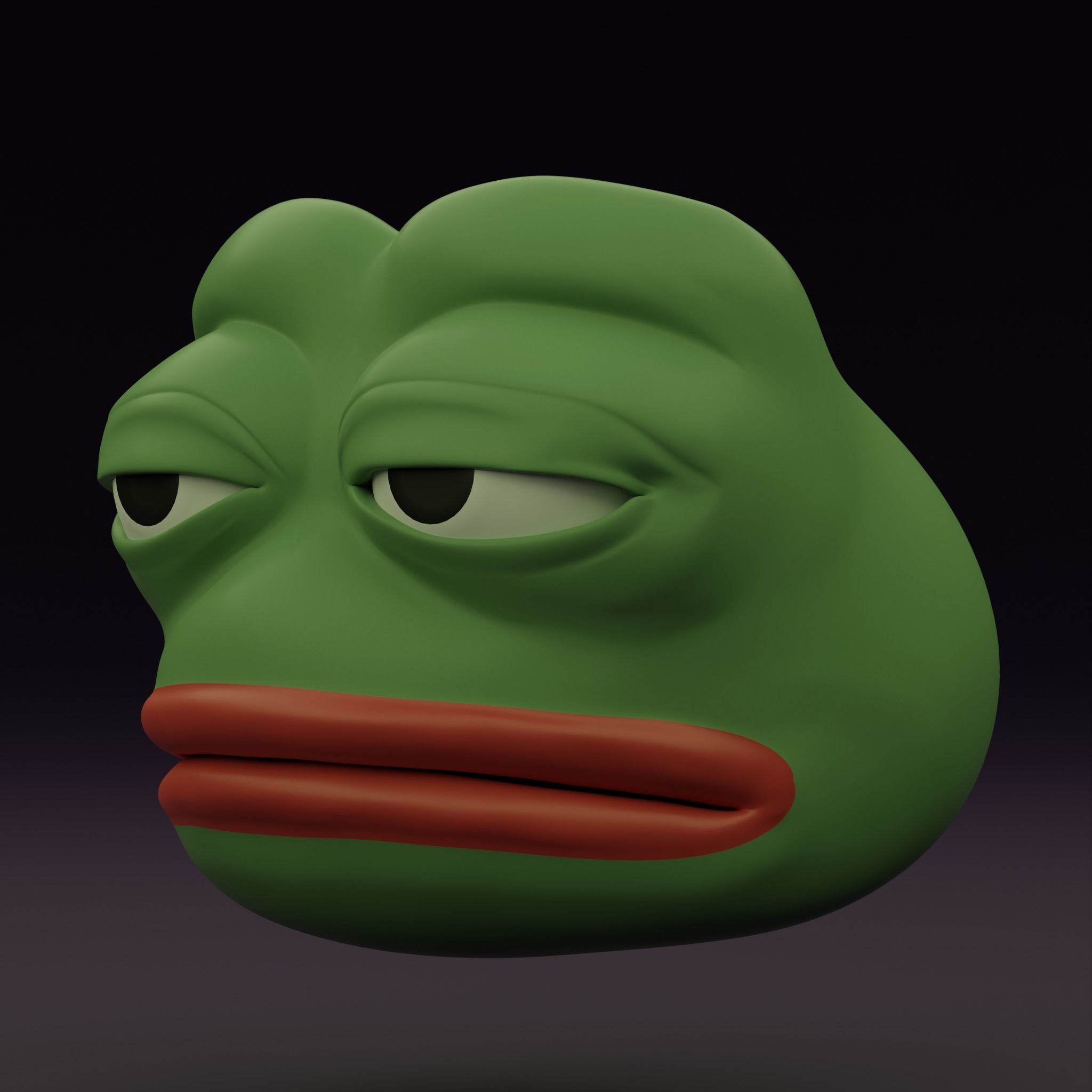 Pepe the Frog Eye Rig and 5 Shape Keys Expressions Bundle Low-poly 3D model_13