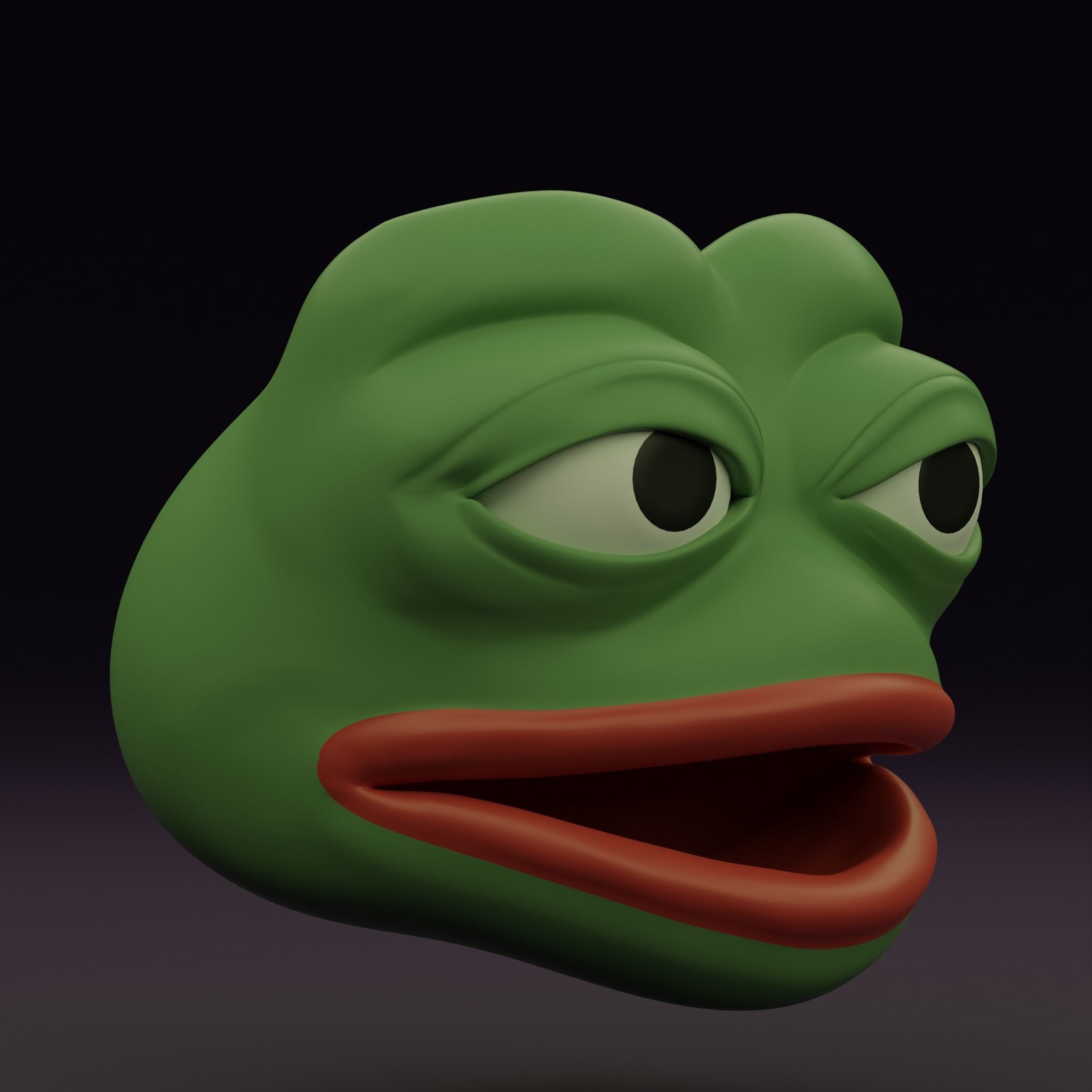 Pepe the Frog Eye Rig and 5 Shape Keys Expressions Bundle Low-poly 3D model_20
