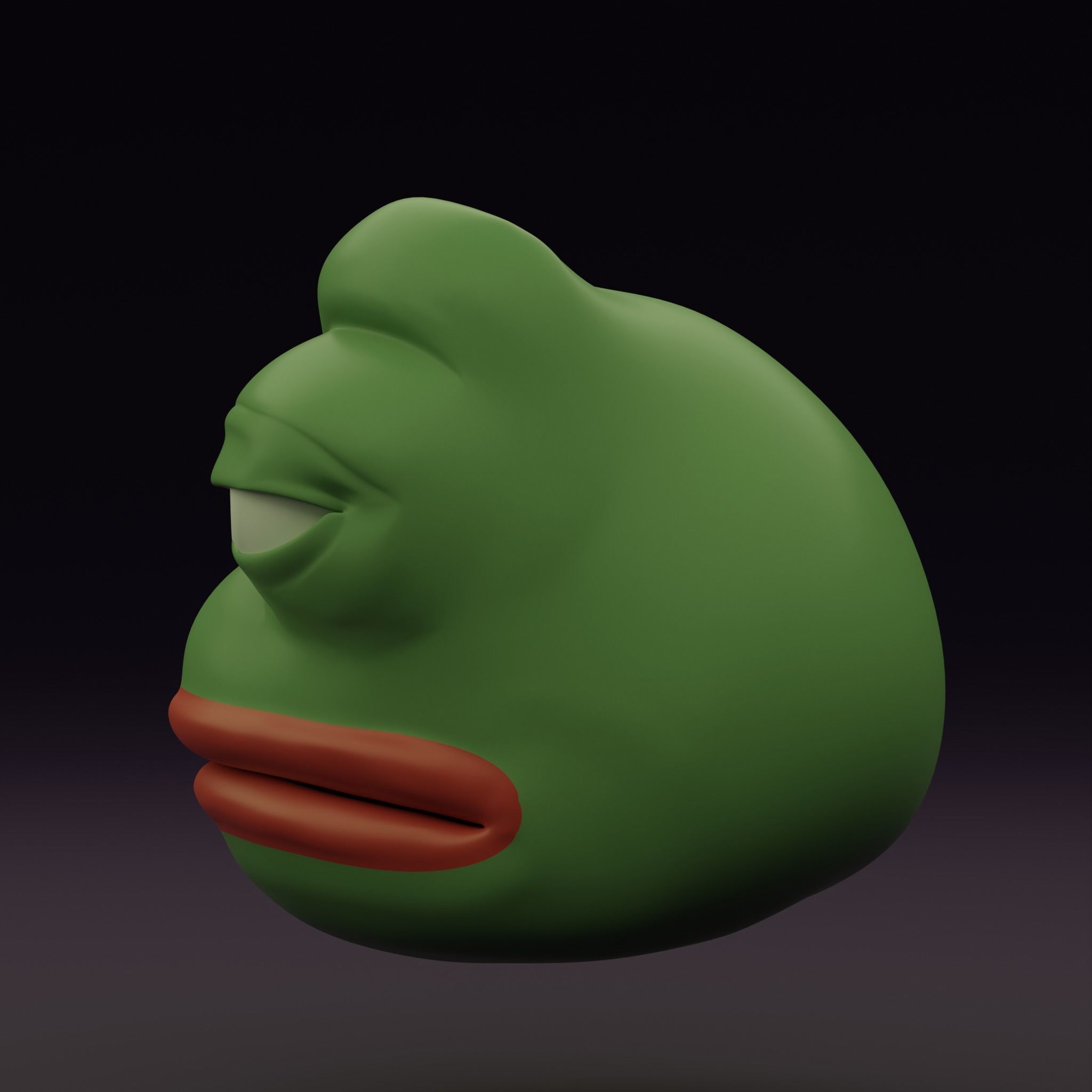 Pepe the Frog Eye Rig and 5 Shape Keys Expressions Bundle Low-poly 3D model_14